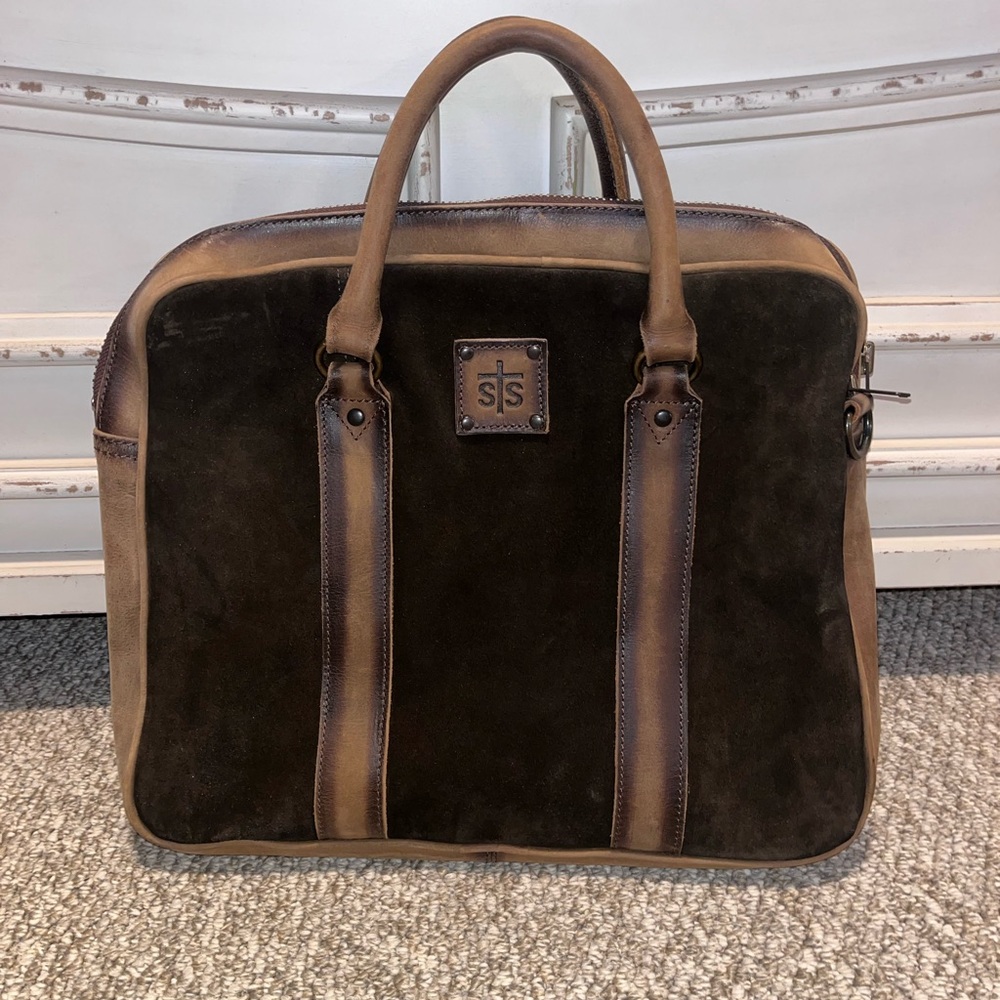 STS Ranchwear Brown Leather Briefcase Style Bag